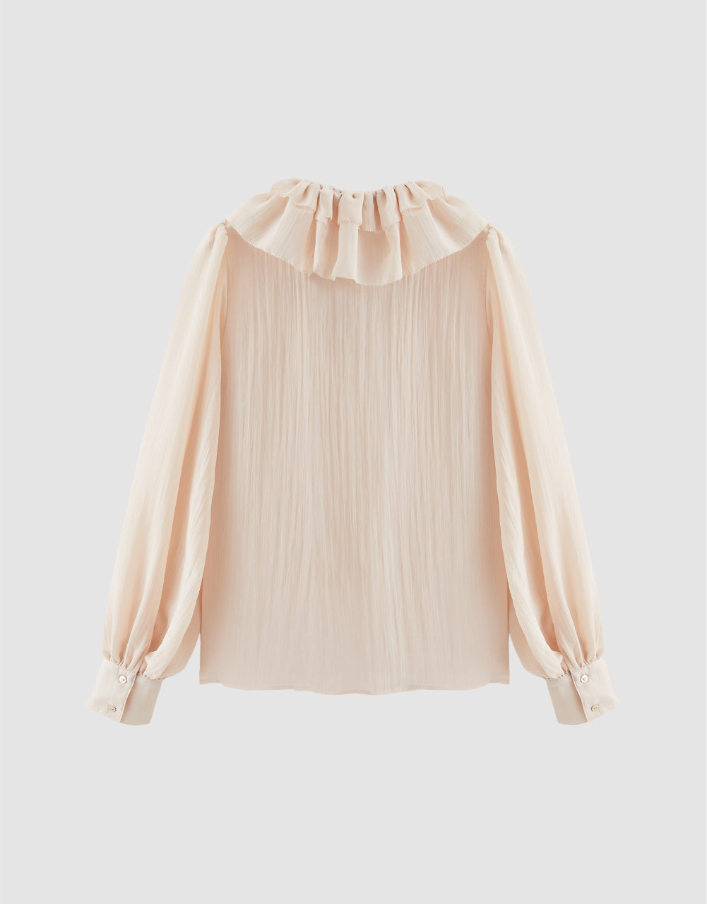 Ruffle Lapel Chiffon Shirt