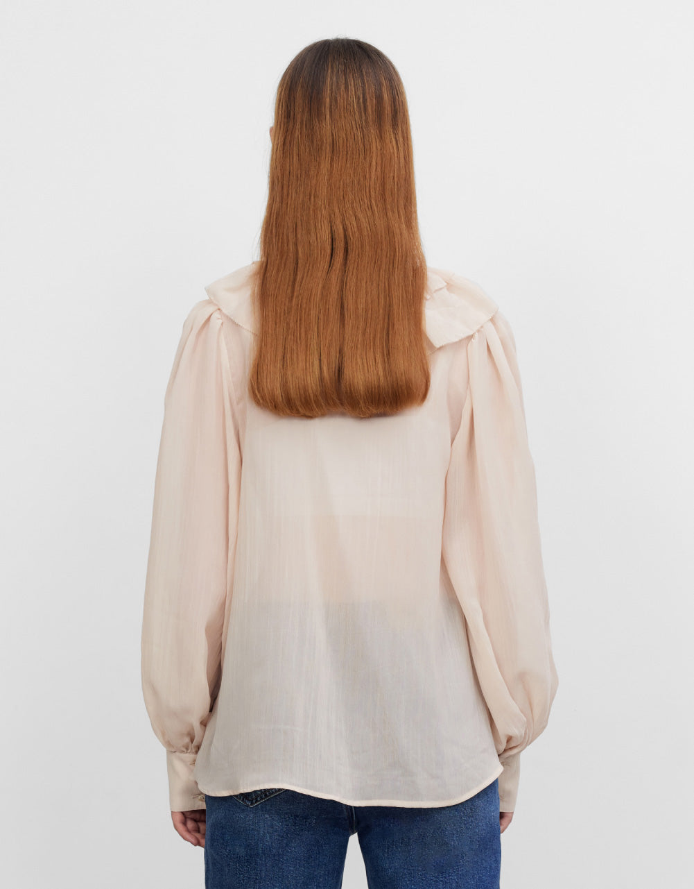 Ruffle Lapel Chiffon Shirt