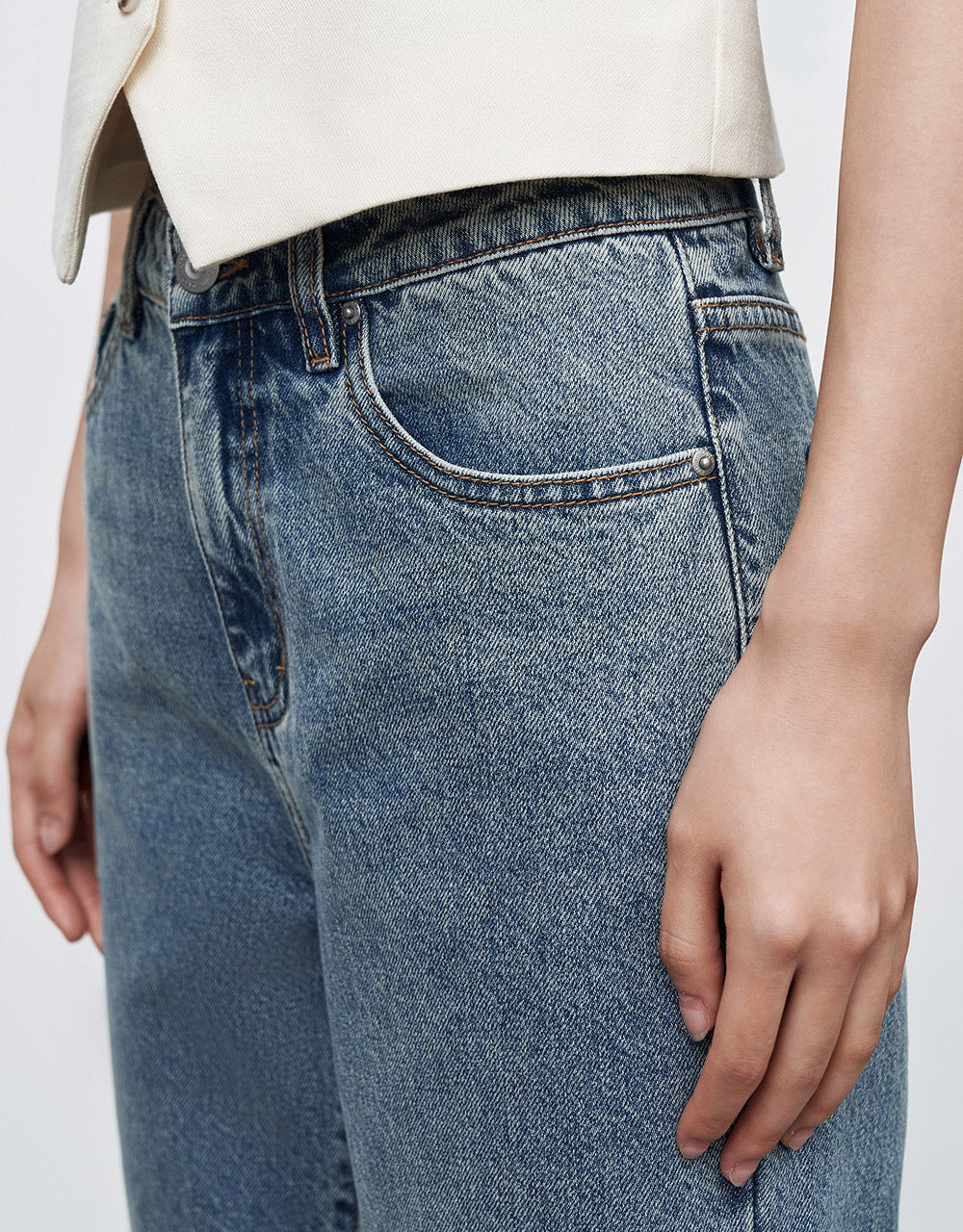 High Waist Straight Jeans