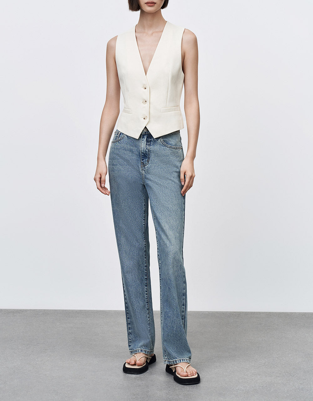 High Waist Straight Jeans