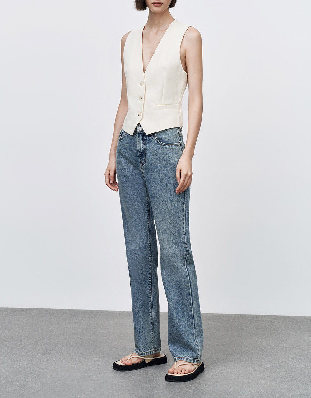 High Waist Straight Jeans