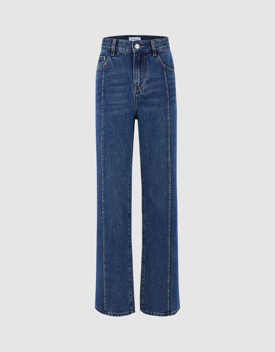 High Waist Straight Jeans