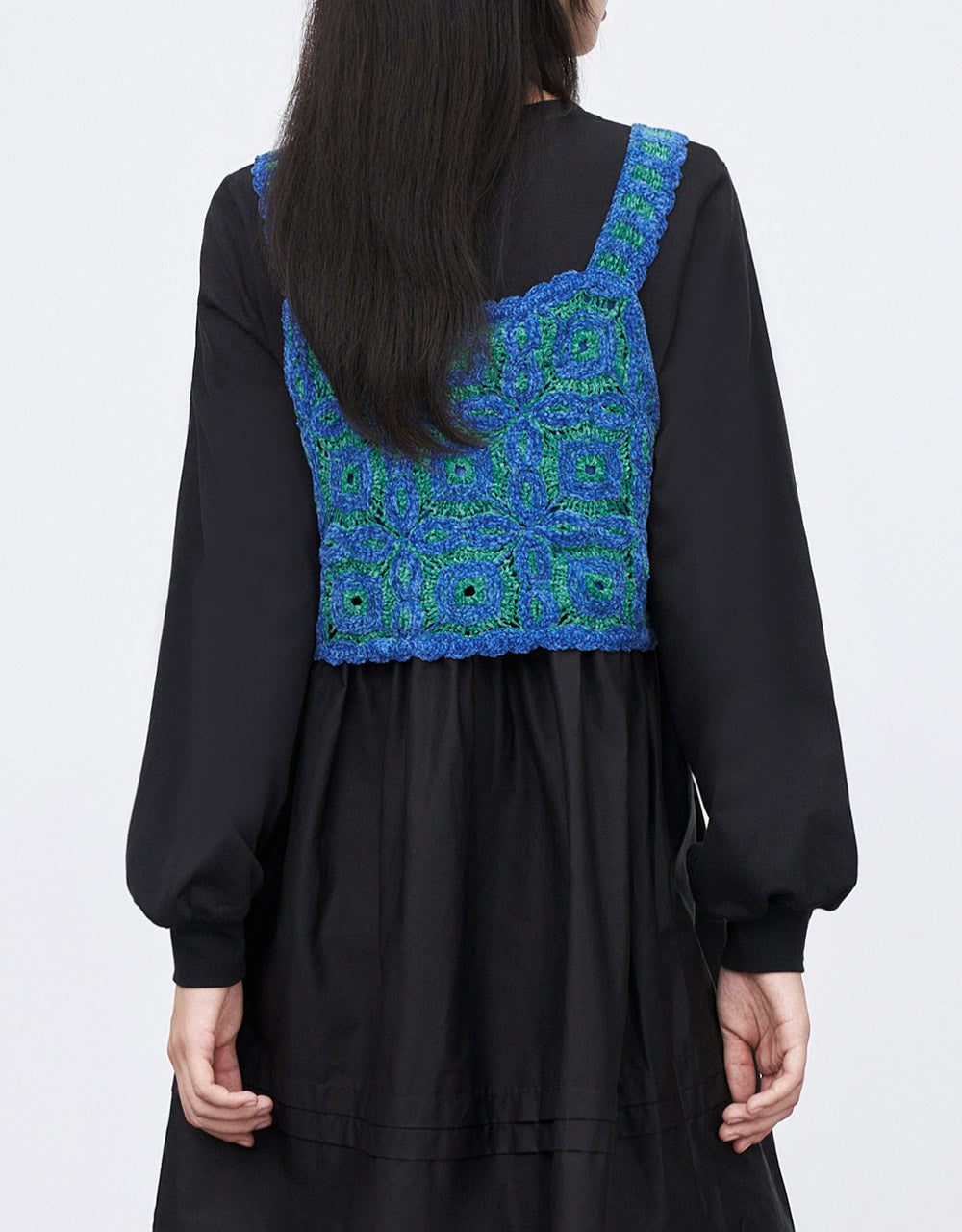 Colorblock Crochet Cropped Top