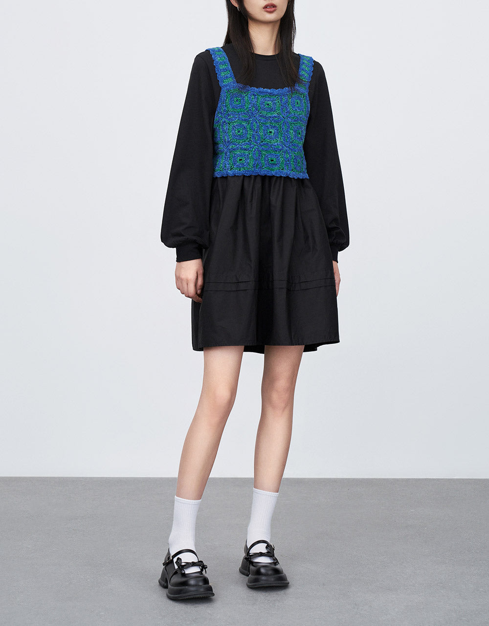 Colorblock Crochet Cropped Top