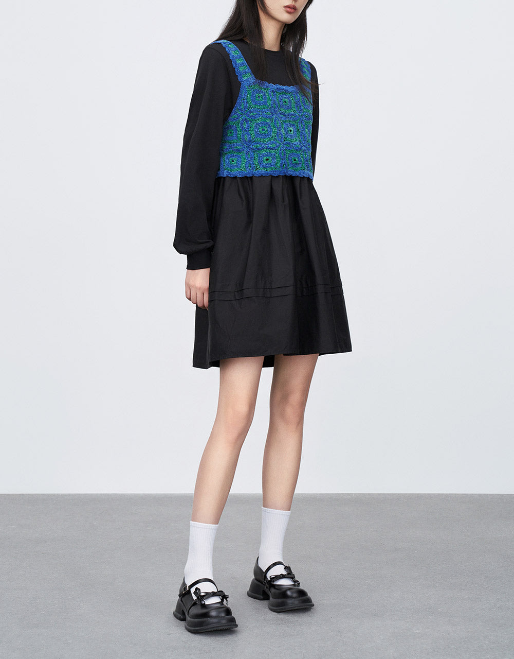 Colorblock Crochet Cropped Top