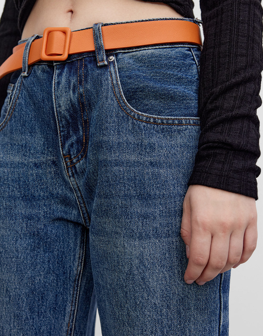 Slit Hem Wide Leg Jeans