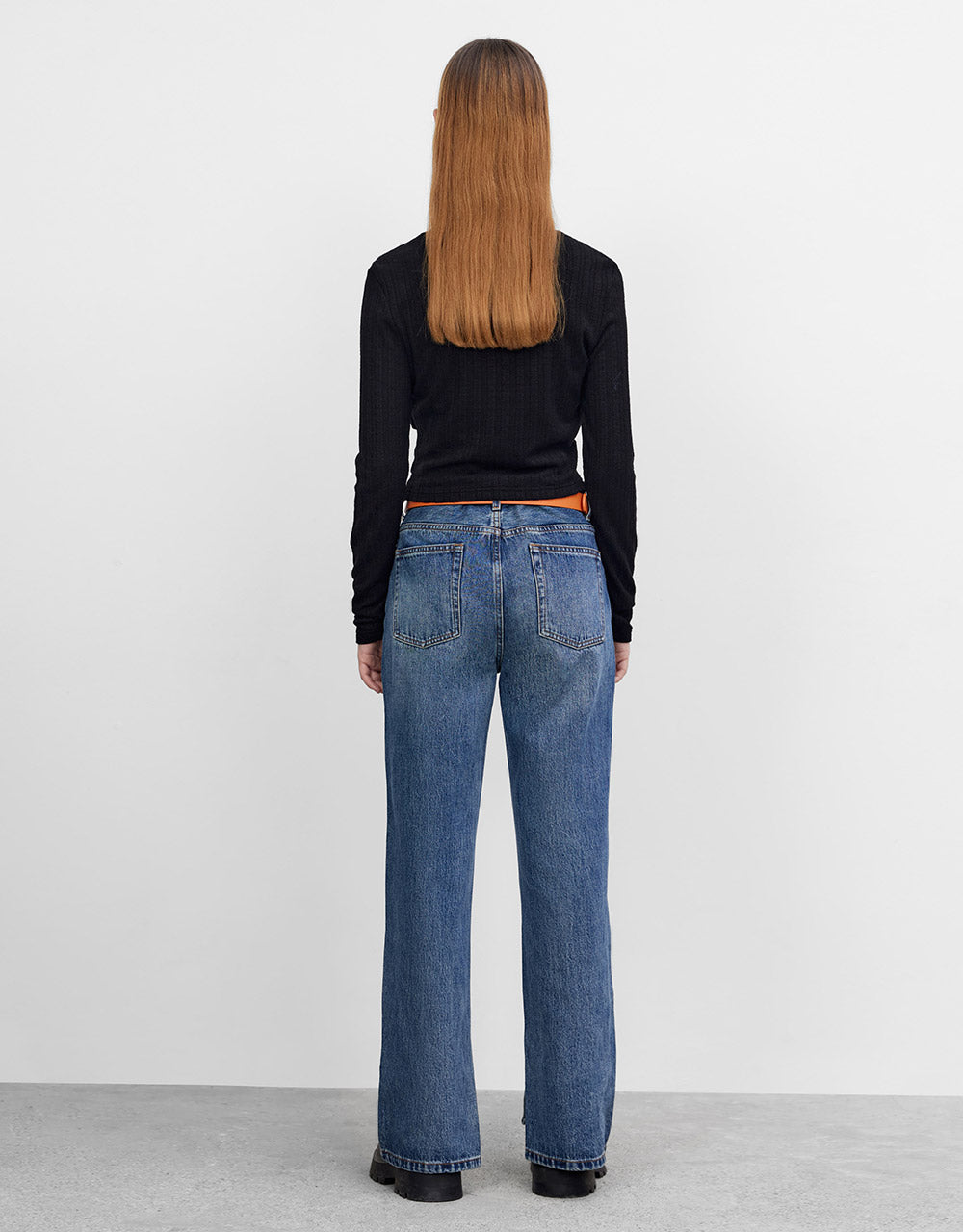 Slit Hem Wide Leg Jeans