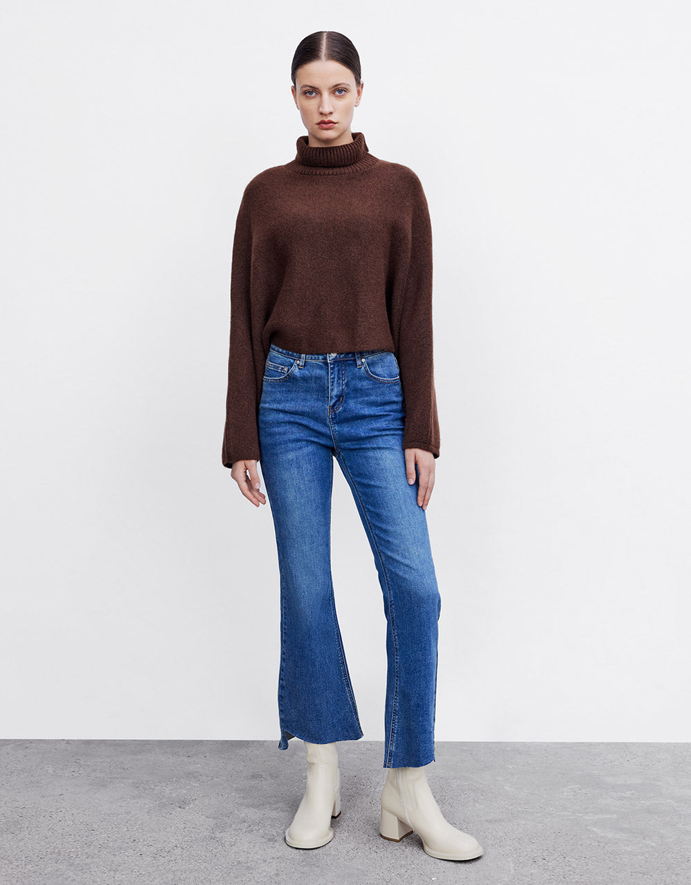 Asymmetrical Hem Flare Jeans
