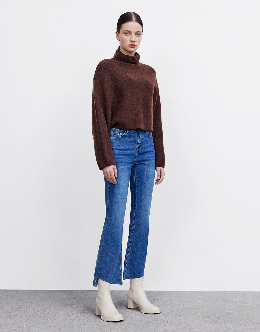 Asymmetrical Hem Flare Jeans