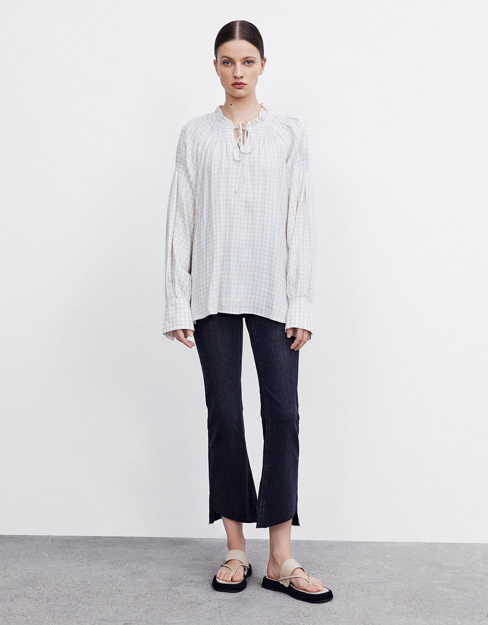 Raw Hem Flare Jeans