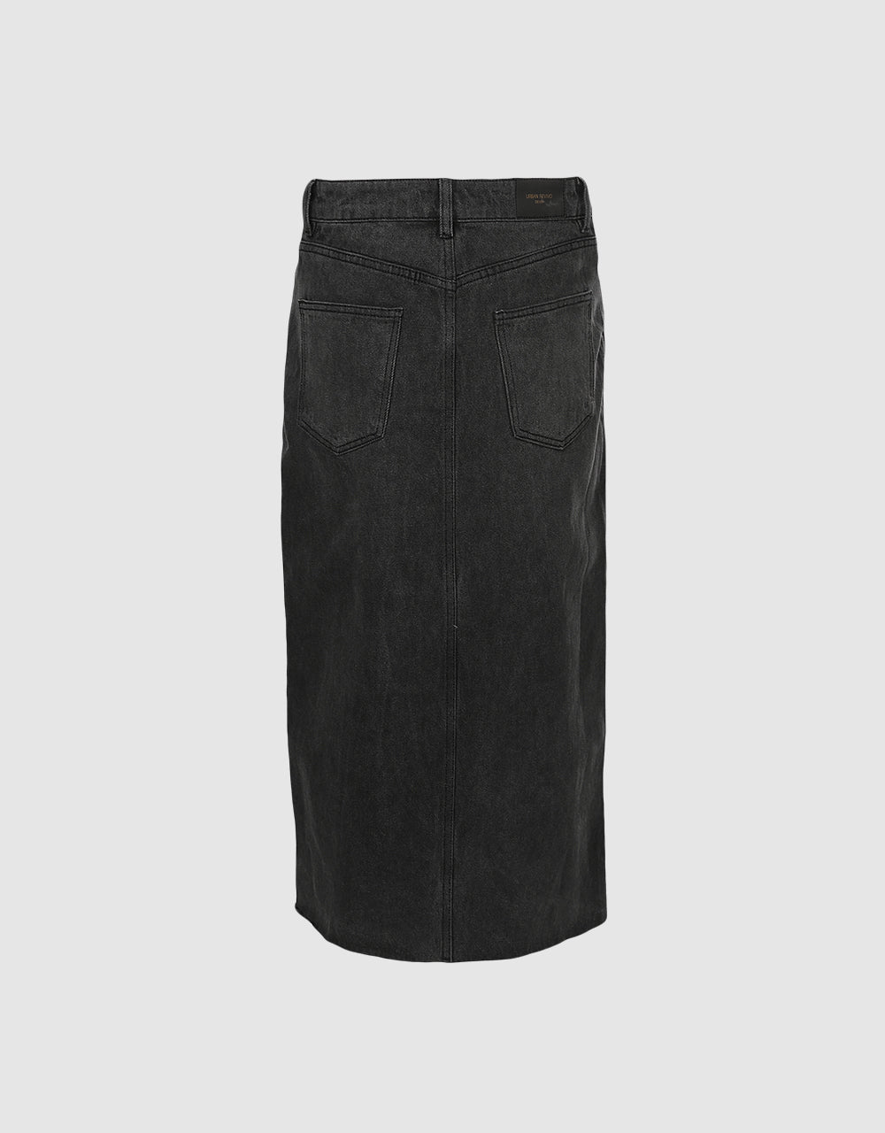Slit Raw Hem Denim Skirt