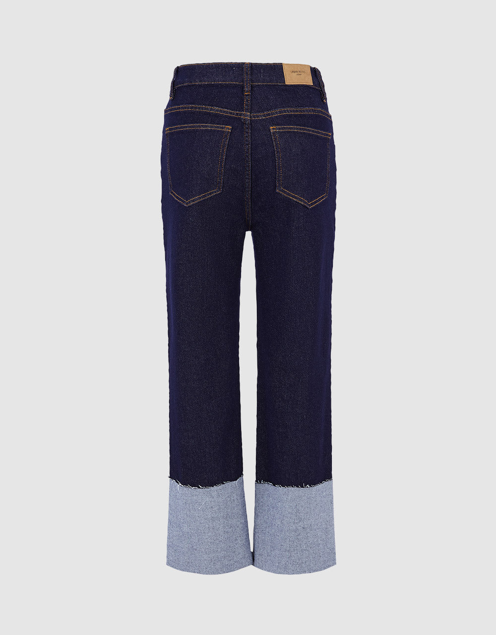 Roll Up Hem Wide Leg Jeans