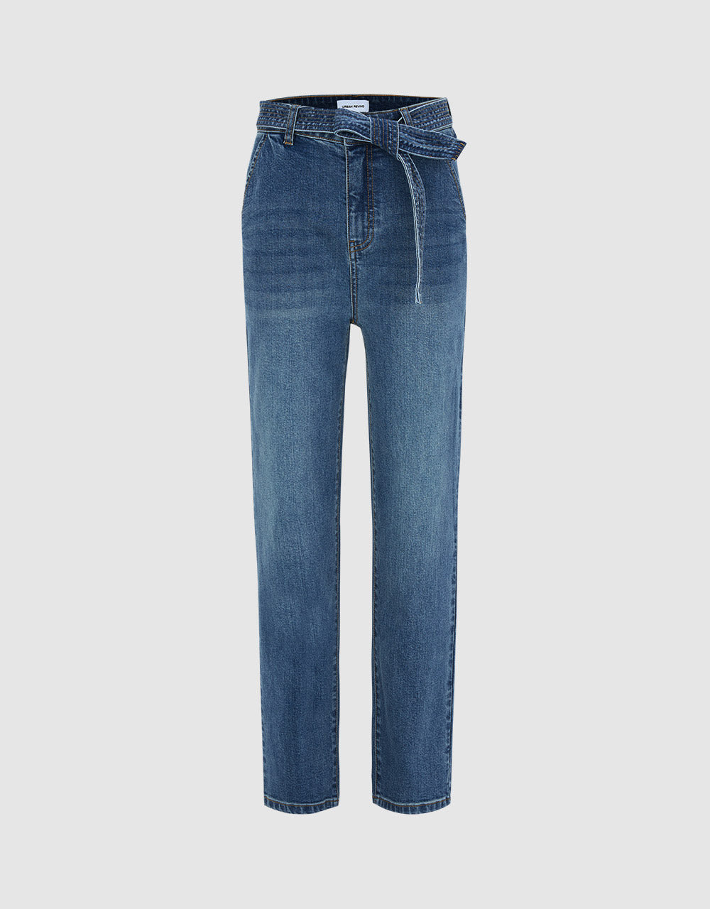 Roll Up Hem Belted Jeans