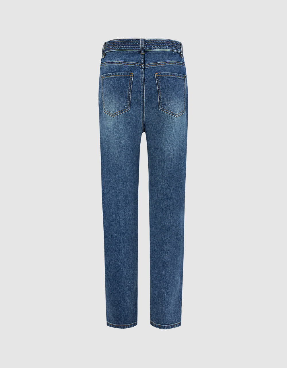Roll Up Hem Belted Jeans