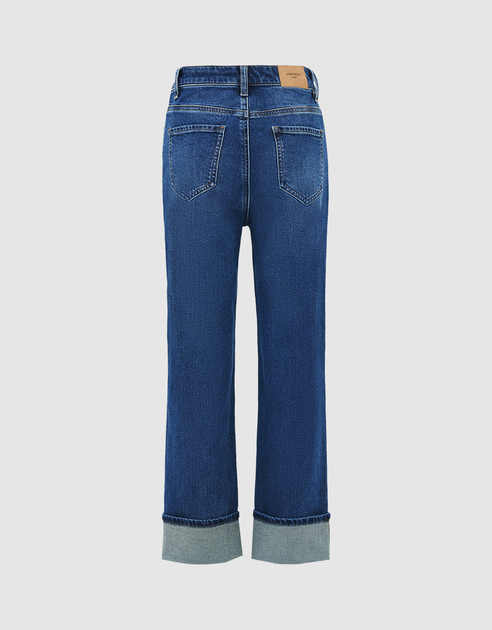 Roll Up Hem Straight Jeans