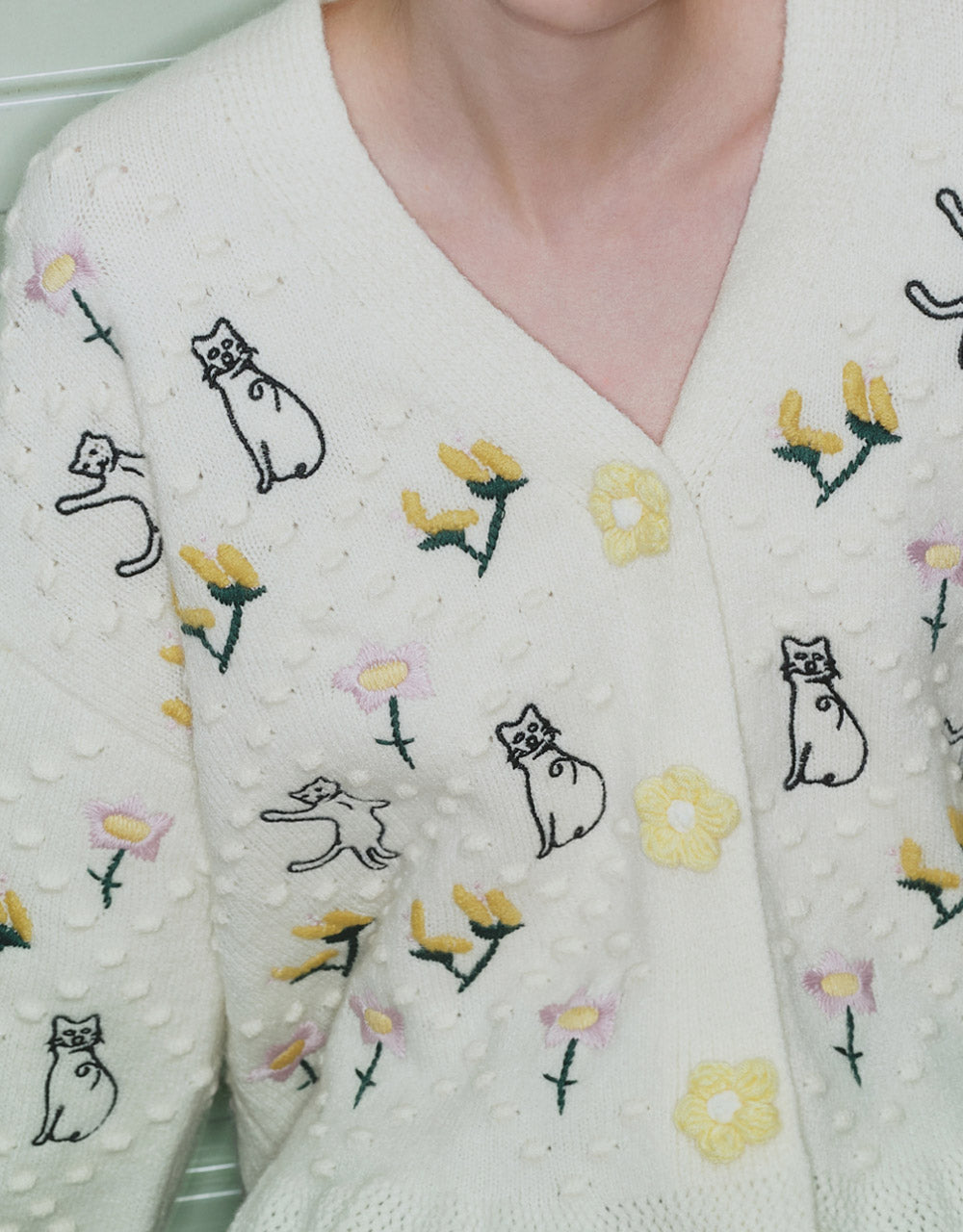 Cat Print Cardigan
