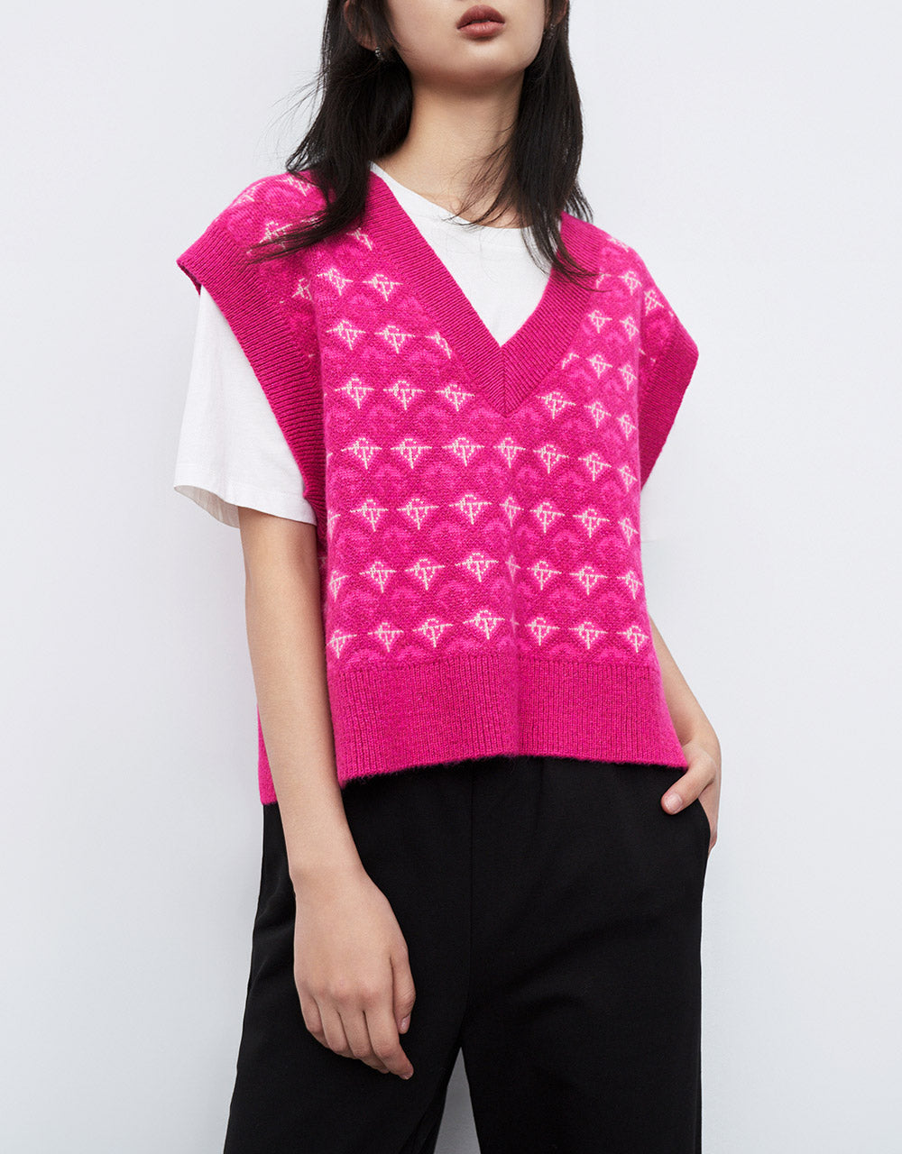 Printed Sweater Vest