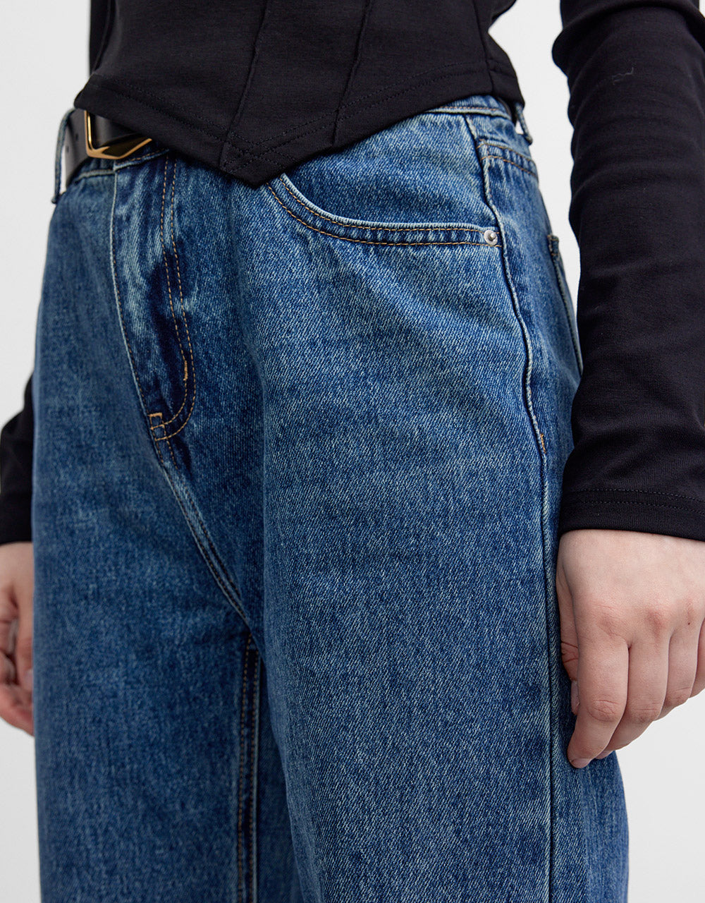Raw Trim Straight Jeans