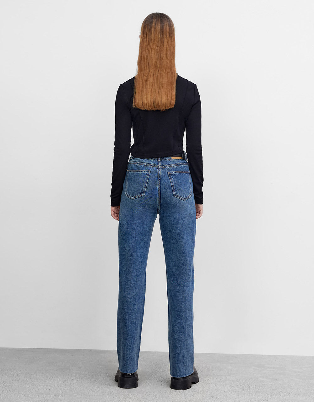 Raw Trim Straight Jeans