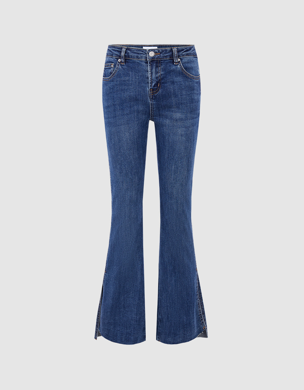 Raw Hem Flare Jeans
