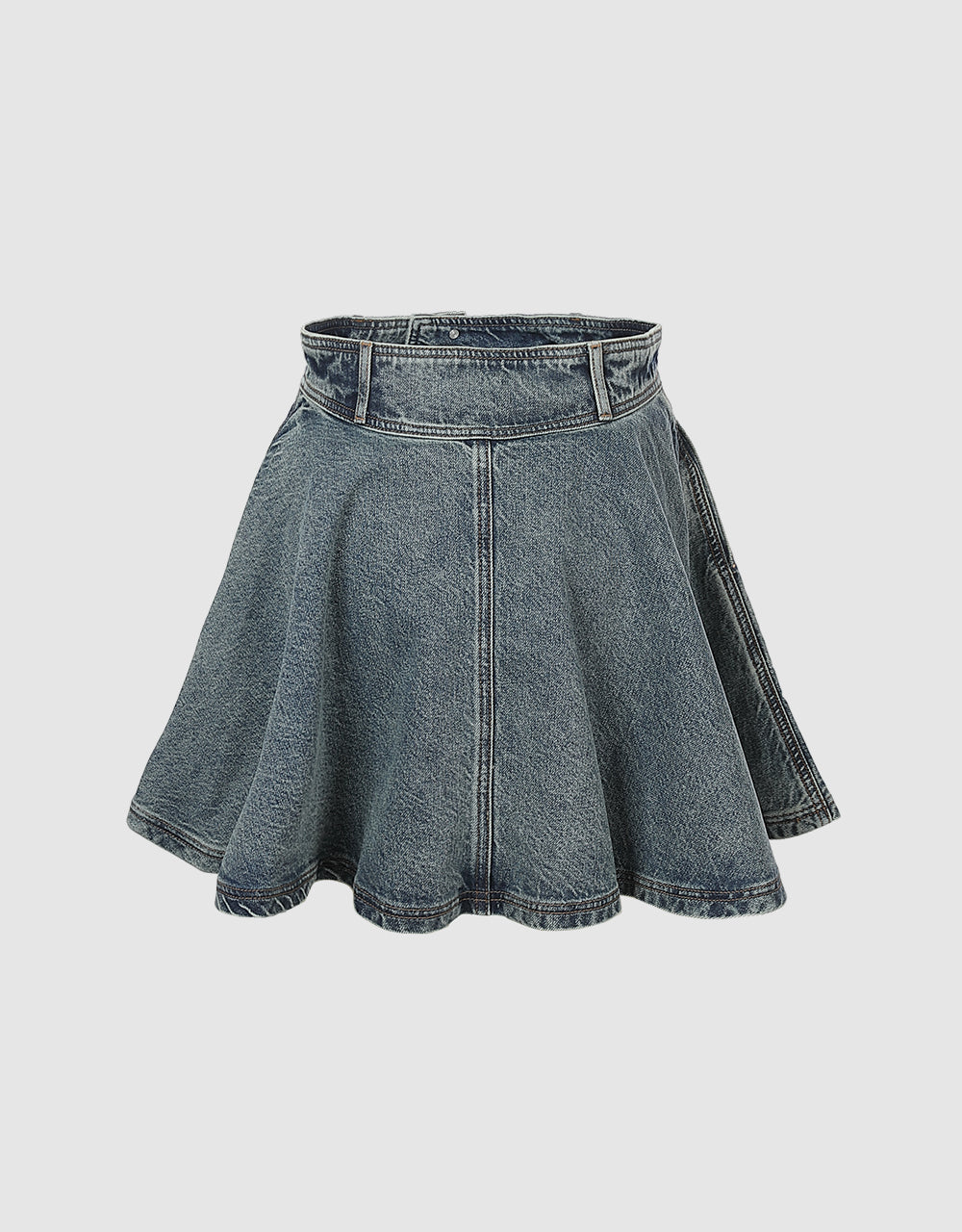 High Waist Denim Mini Skirt