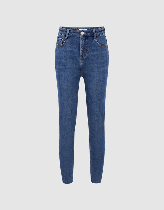 Raw Hem Skinny Pants