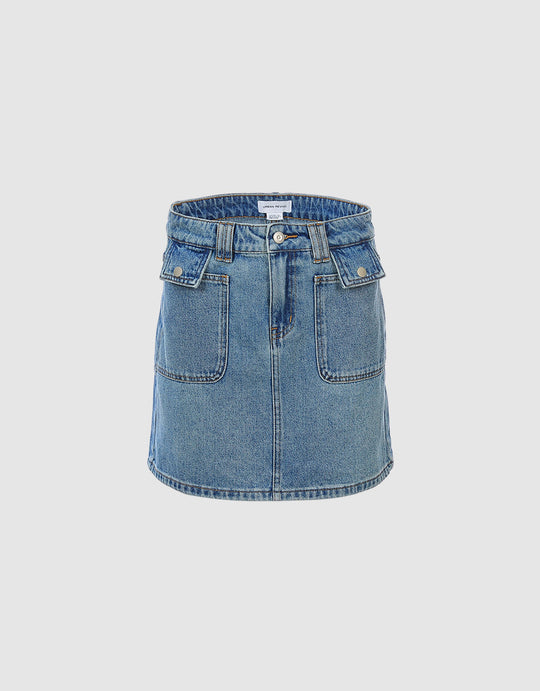Mini Denim A-Line Skirt