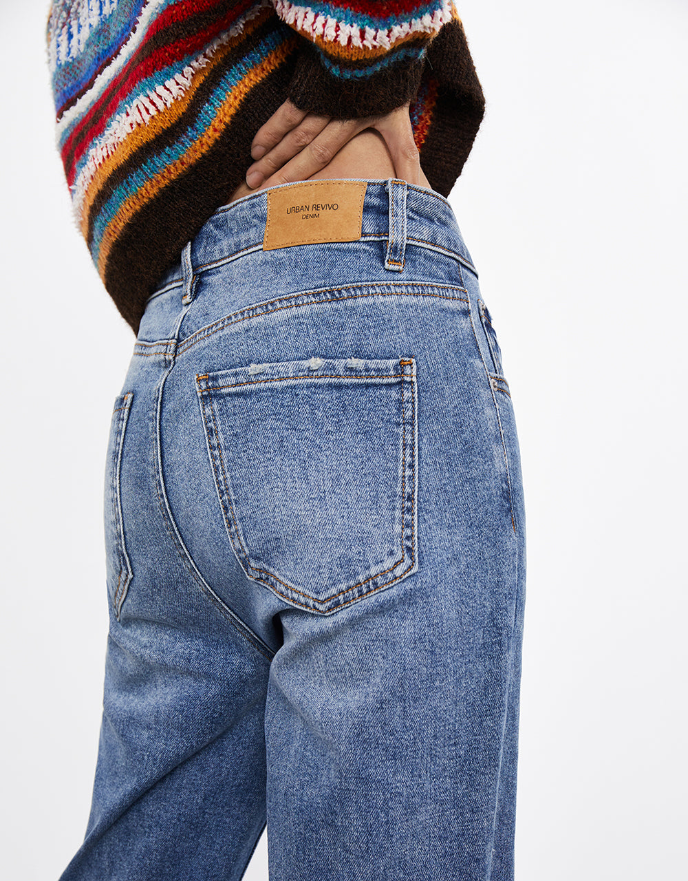 Mid Waist Straight Jeans