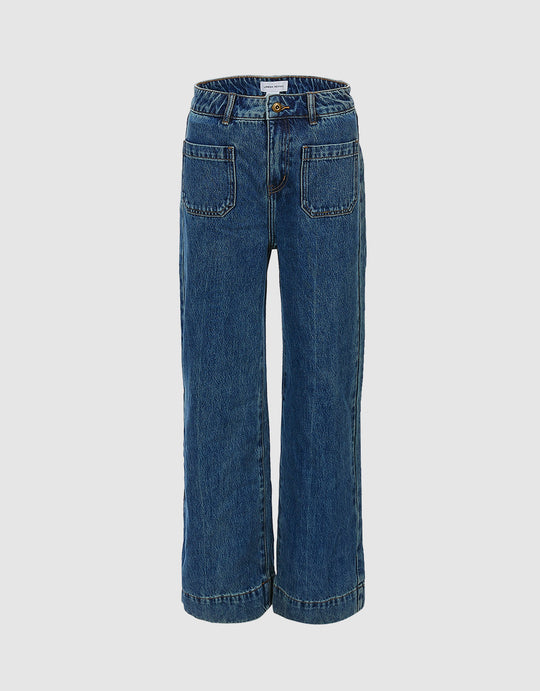Mid Waist Wide Leg Jeans