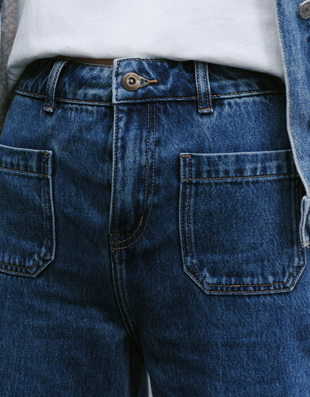 Mid Waist Wide Leg Jeans