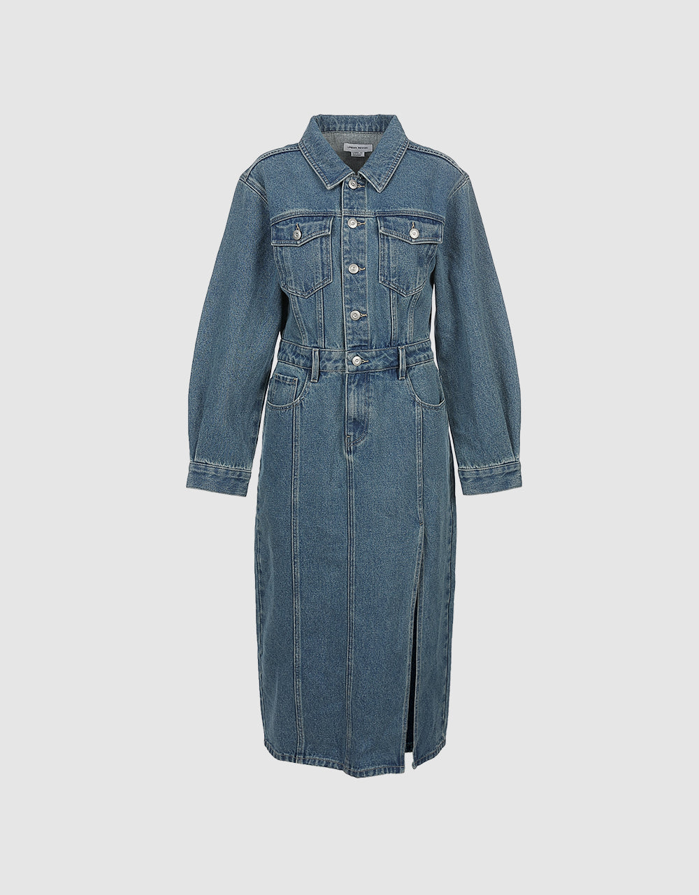 Slit Hem Denim Dress