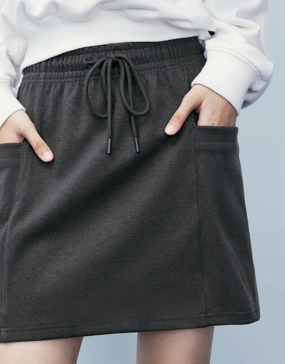 Elastic Waist Mini Skirt