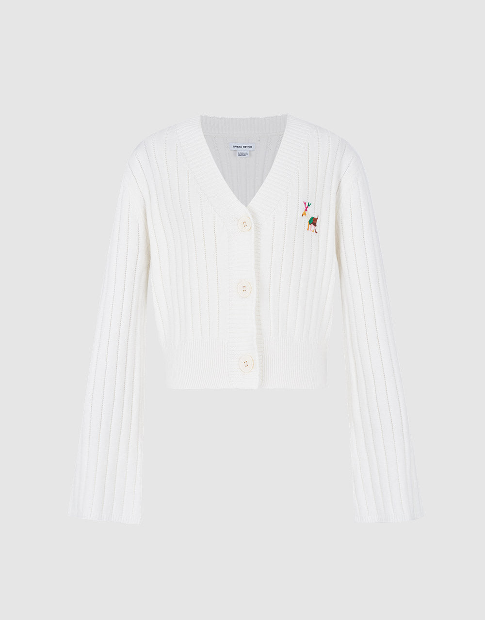 Animal Embroidered Crop Cardigan