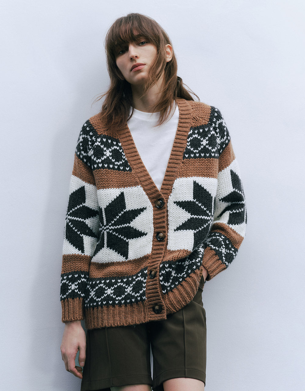 Geometric Print Cardigan