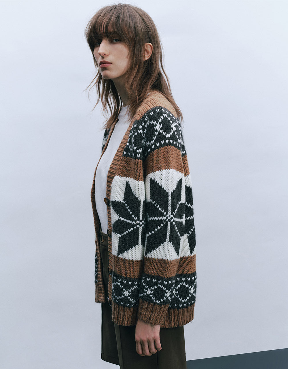 Geometric Print Cardigan