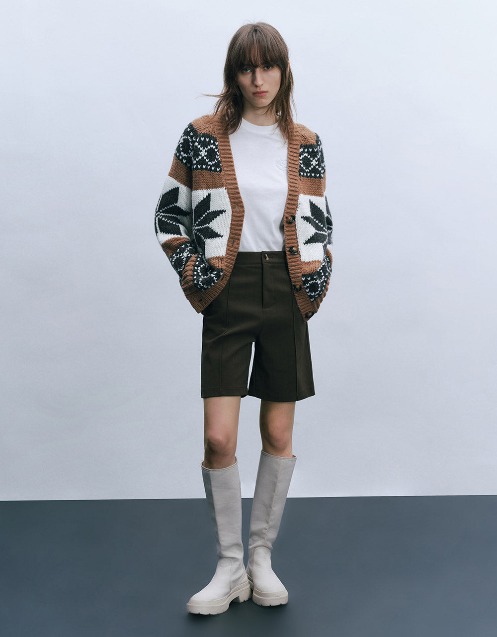 Geometric Print Cardigan