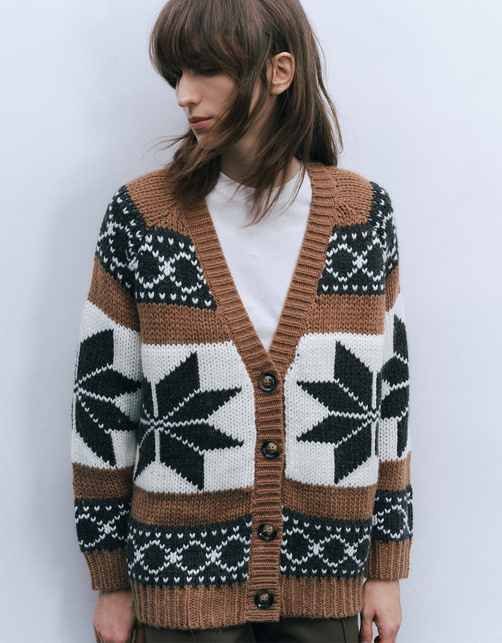 Geometric Print Cardigan