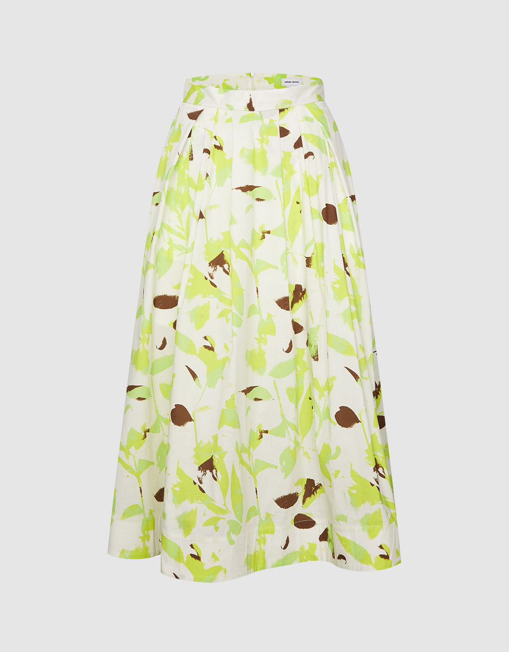 Leaf Print A-Line Skirt