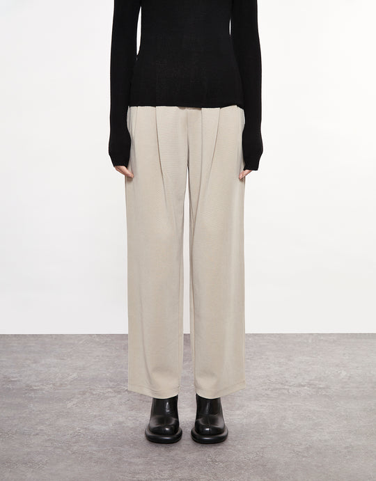 Pleated Knit Pants
