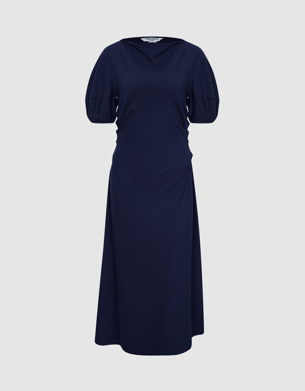 Boat Neck Ruched Dress