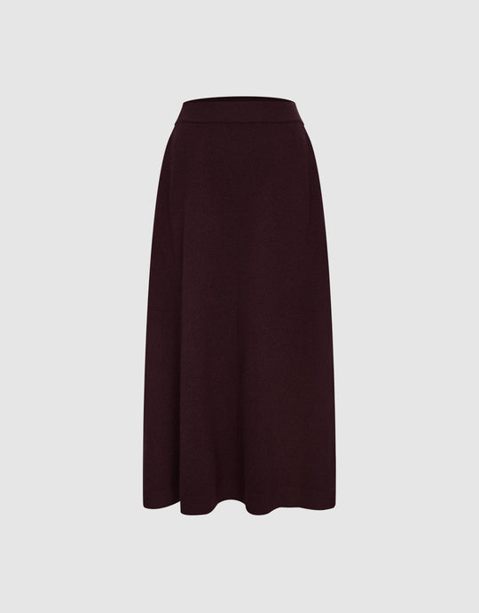 Plain Knitted Midi Skirt