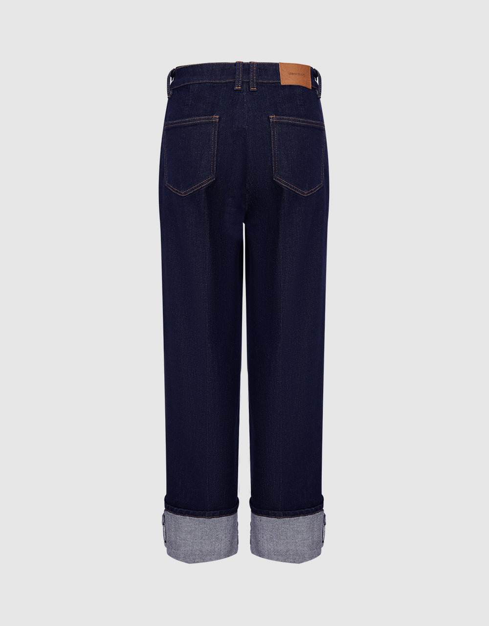 Roll Up Hem Straight Jeans