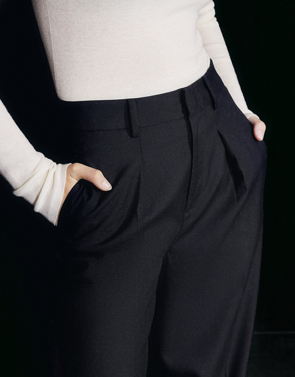 Pleated Wide Leg Pants