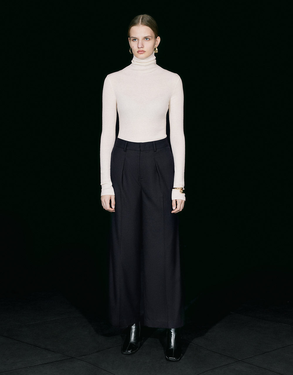 Pleated Wide Leg Pants