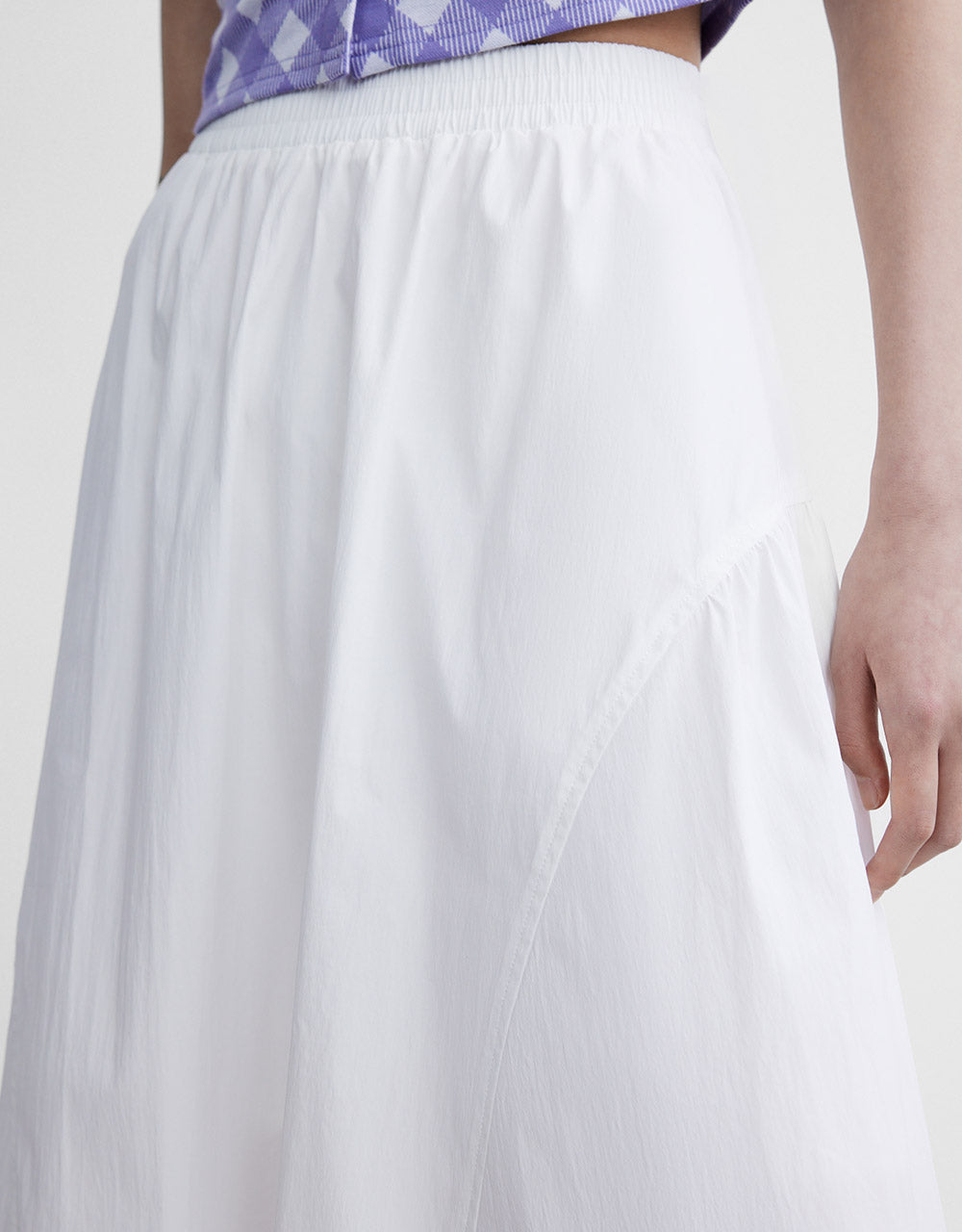 Ruched Cotton Skirt