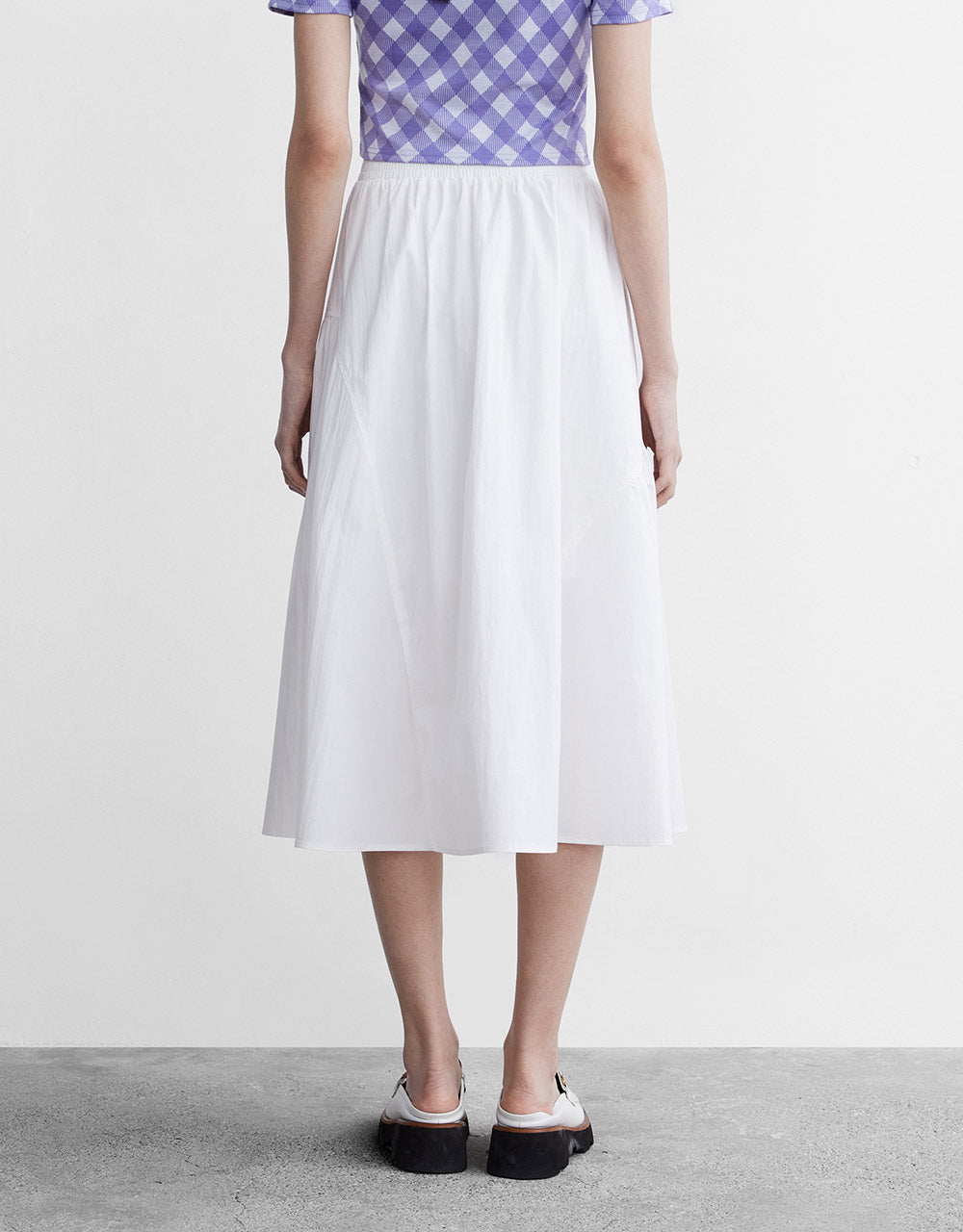 Ruched Cotton Skirt