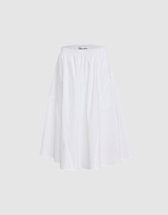 Ruched Cotton Skirt