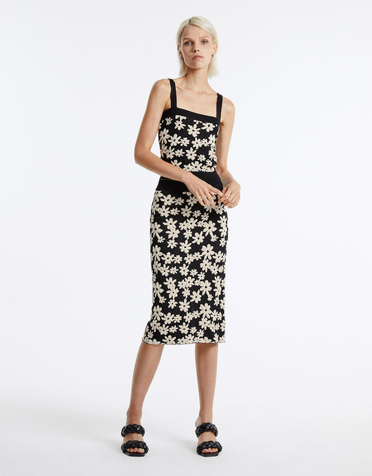 Floral Print Knit Skirt