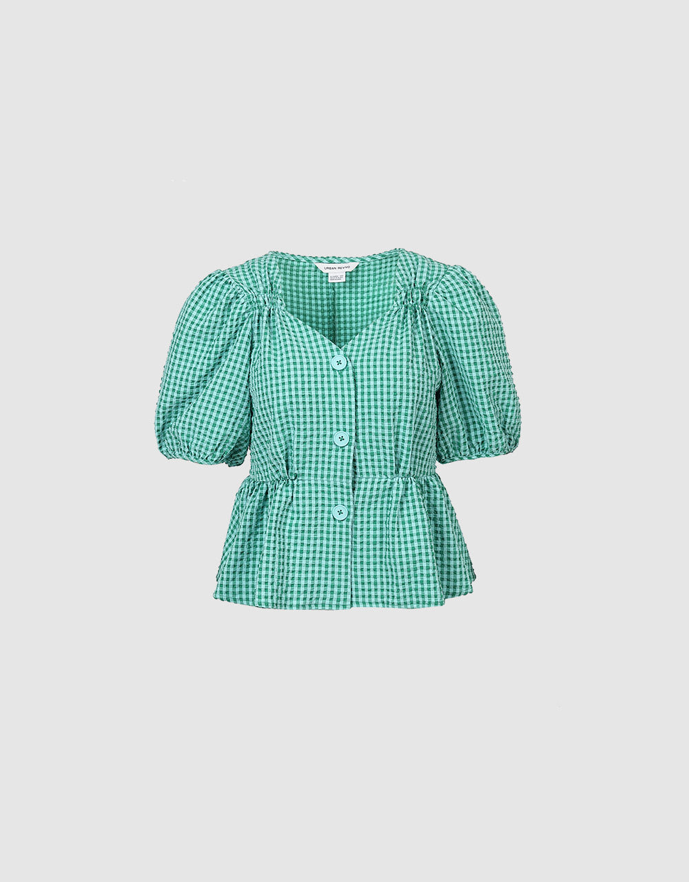 Checkered Peplum Top