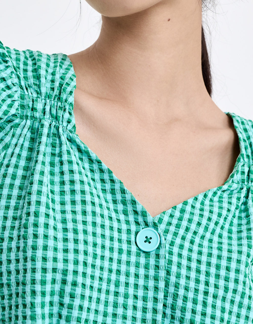 Checkered Peplum Top